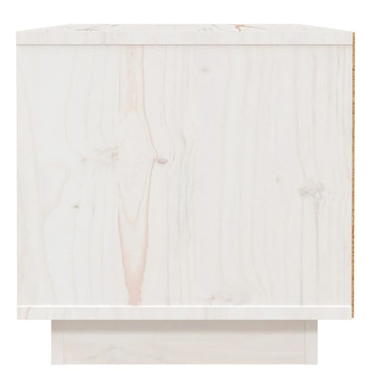 Comodino Bianco 40x34x35 cm in Legno Massello di Pino