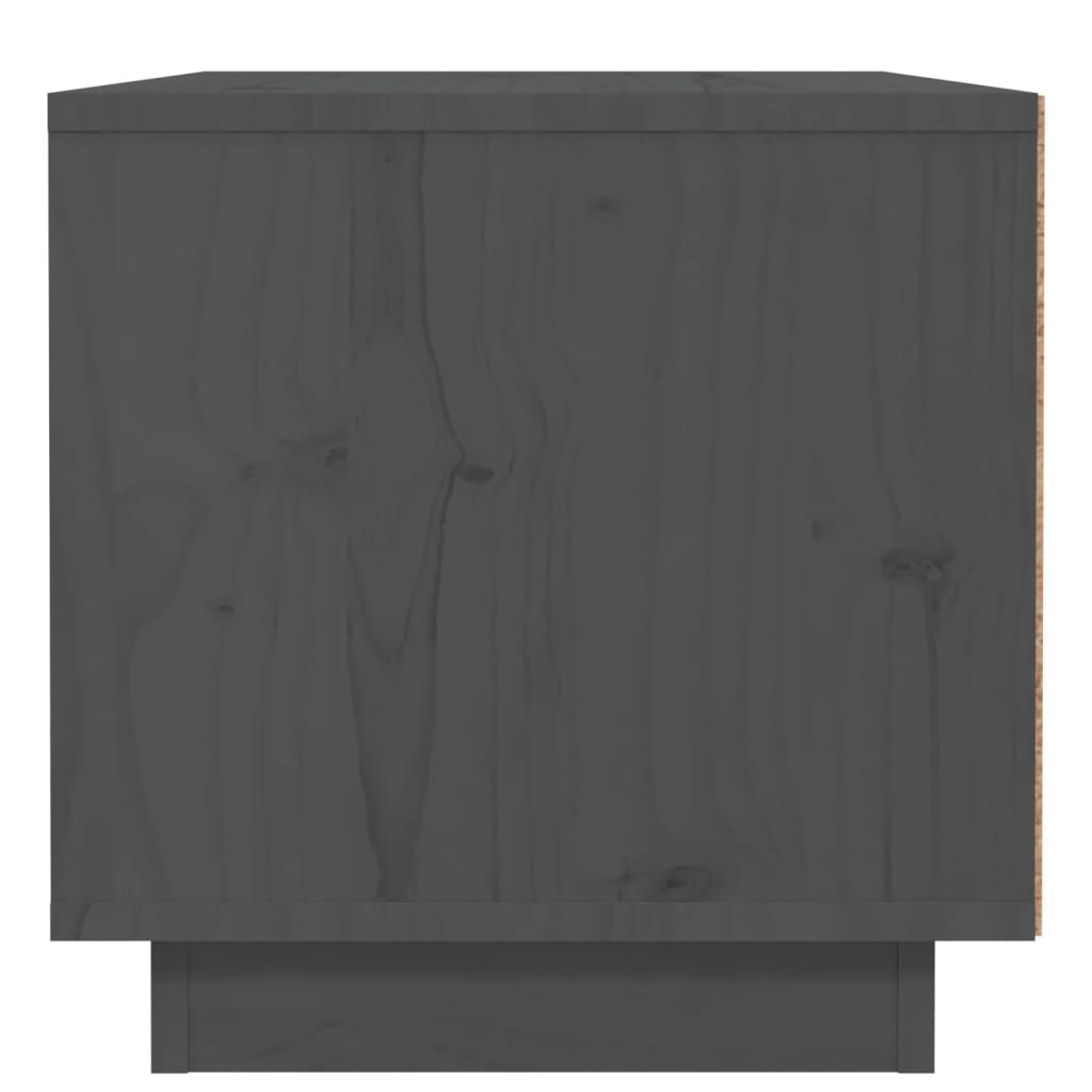 Comodino Grigio 40x34x35 cm in Legno Massello di Pino | homemem39