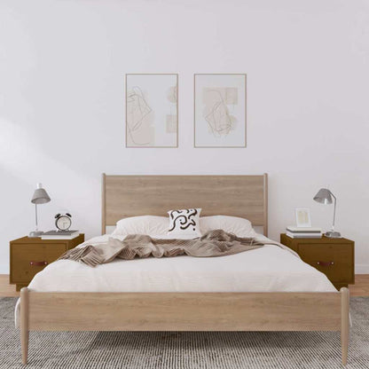 Comodini 2 pz ambra 40x34x35 cm in Legno Massello di Pino