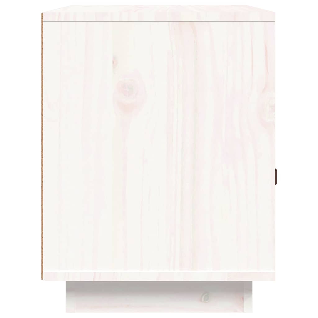 Comodini Bianco 2 pz 40x34x45 cm in Legno Massello di Pino