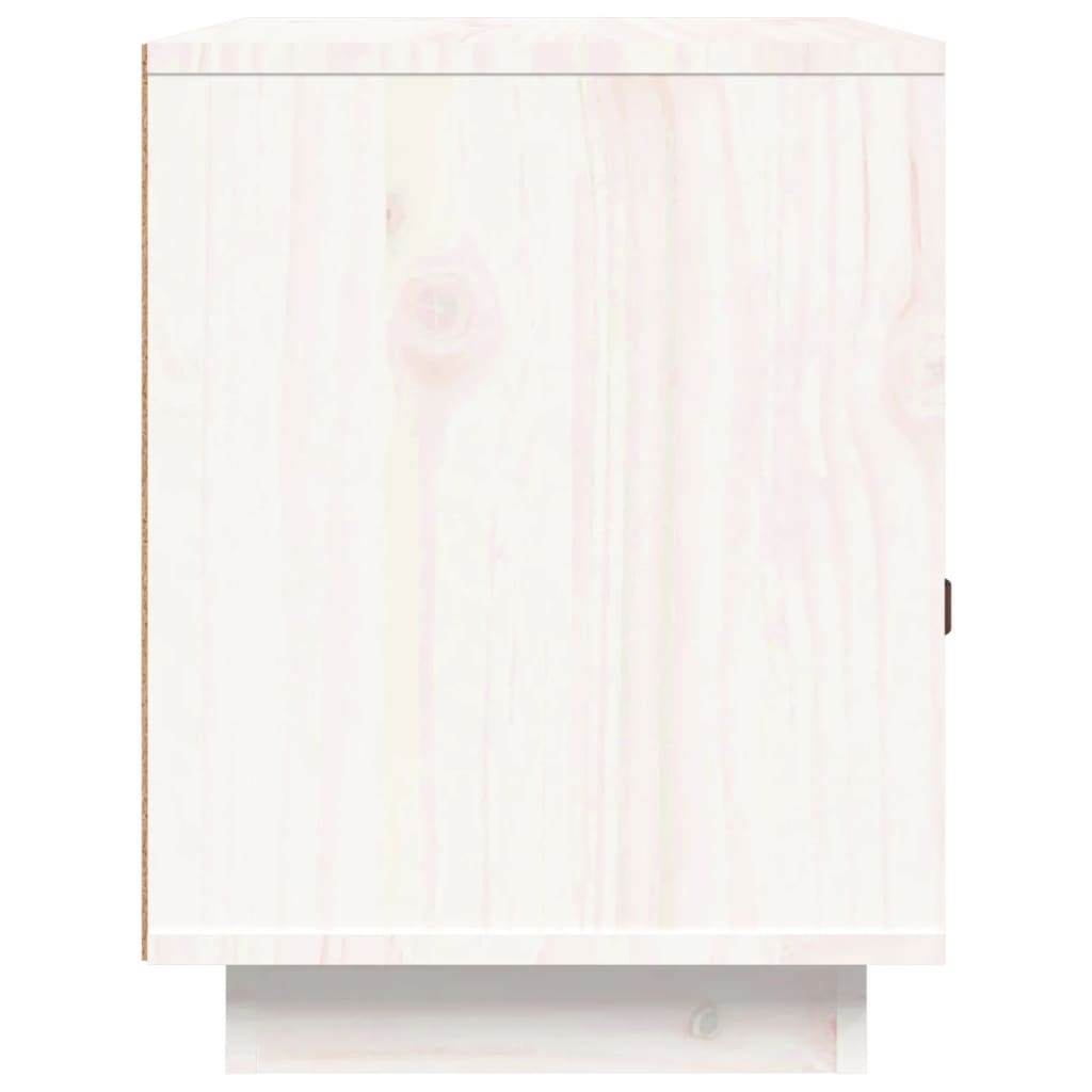 Comodini Bianco 2 pz 40x34x45 cm in Legno Massello di Pino