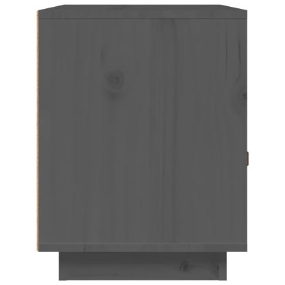Comodino Grigio 40x34x45 cm in Legno Massello di Pino