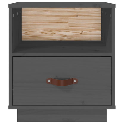 Comodini Grigi 2 pz 40x34x45 cm in Legno Massello di Pino
