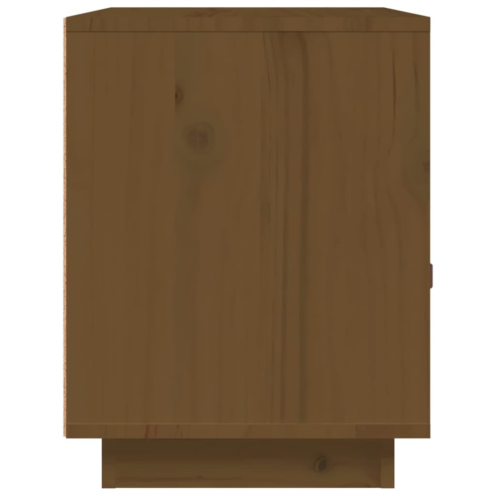 Comodino Marrone Ambrato 40x34x45 cm in Legno Massello di Pino