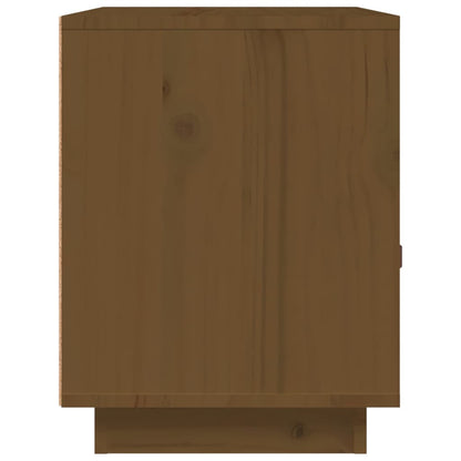 Comodino Marrone Ambrato 40x34x45 cm in Legno Massello di Pino