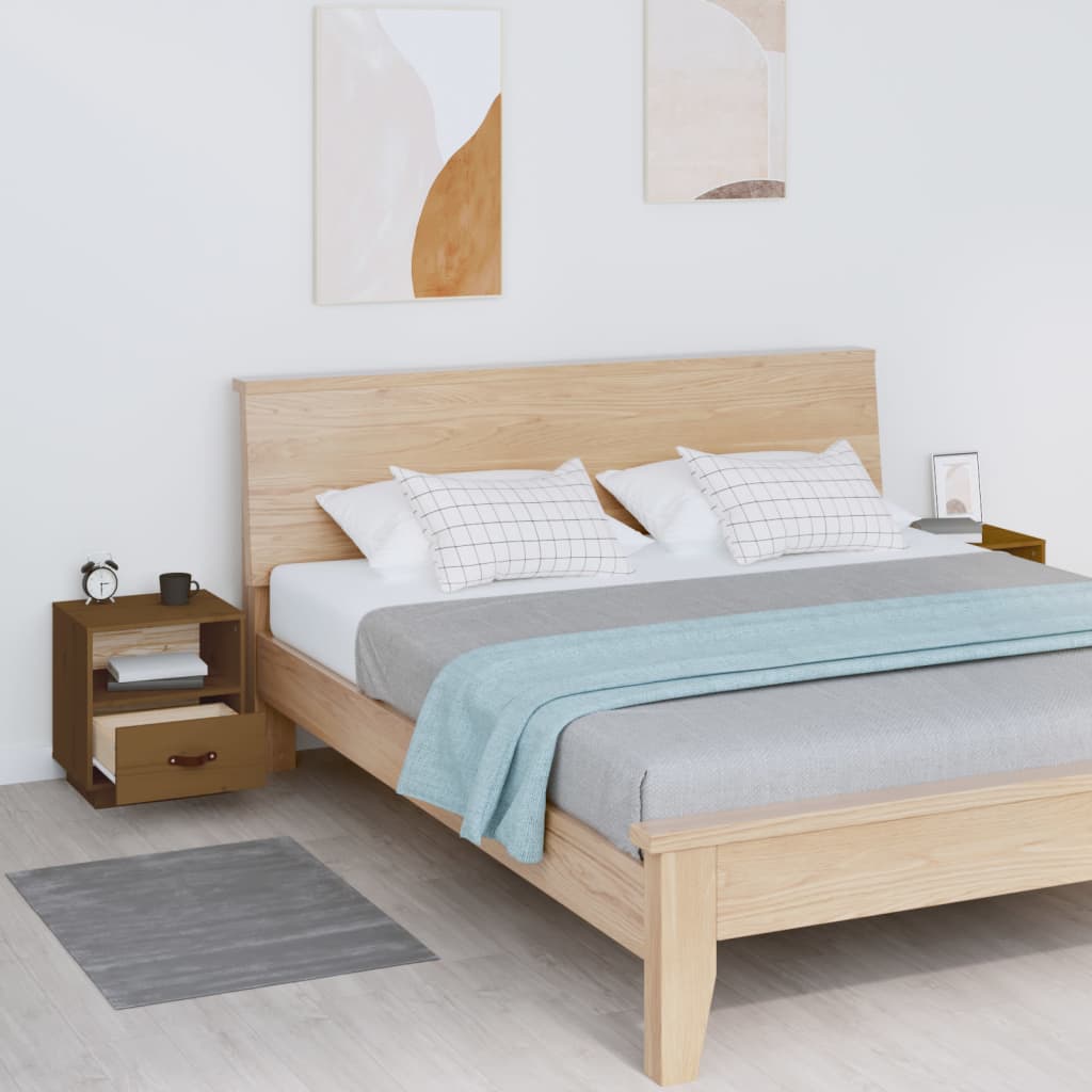 Comodini 2 pz ambra 40x34x45 cm in Legno Massello di Pino - homemem39