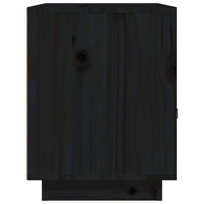Comodini Nero 2 pz 40x34x45 cm in Legno Massello di Pino
