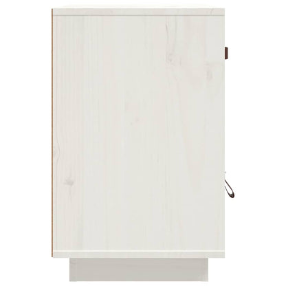 Comodino Bianco 40x34x55 cm in Legno Massello di Pino - homemem39