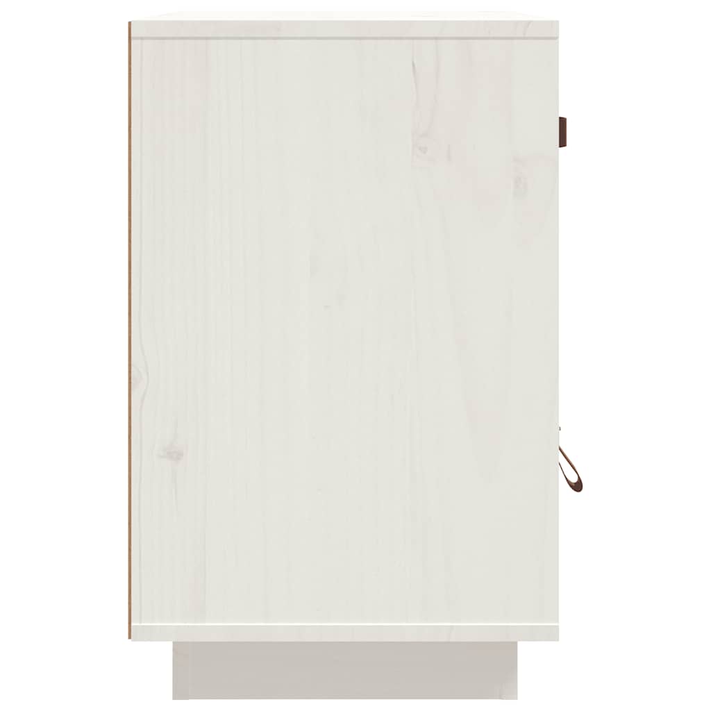 Comodini Bianchi 2 pz 40x34x55 cm in Legno Massello di Pino - homemem39