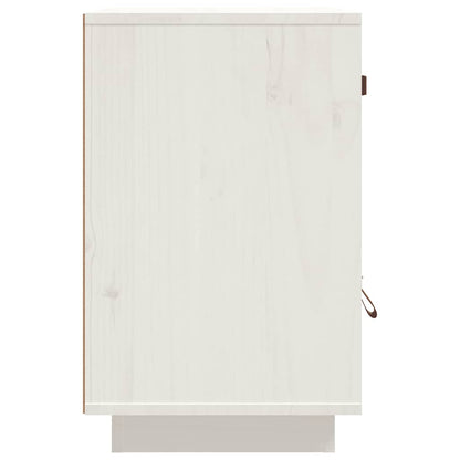 Comodini Bianchi 2 pz 40x34x55 cm in Legno Massello di Pino - homemem39