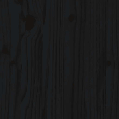 Comodino Nero 40x34x55 cm in Legno Massello di Pino - homemem39