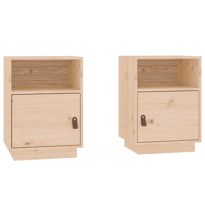 Comodini 2 pz 40x34x55 cm in Legno Massello di Pino - homemem39