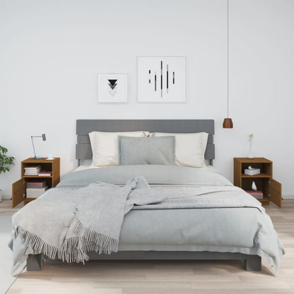 Comodini Ambrati 2 pz 40x34x55 cm in Legno Massello di Pino - homemem39