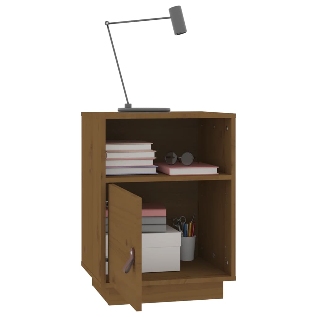 Comodini Ambrati 2 pz 40x34x55 cm in Legno Massello di Pino - homemem39