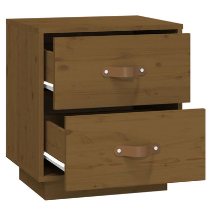 Comodini 2 pz Ambrati 40x34x45 cm in Legno Massello di Pino - homemem39
