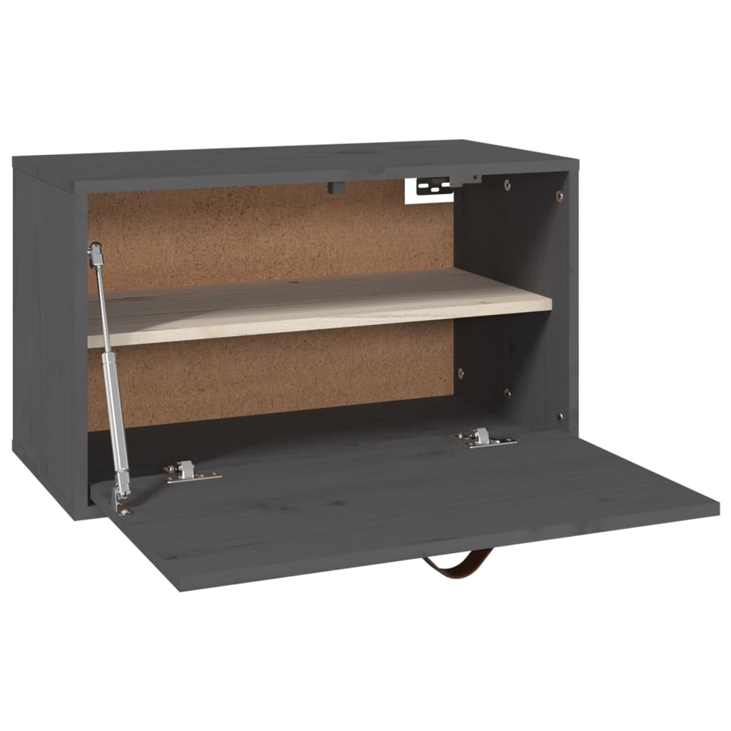 Pensile Grigio 60x30x35 cm in Legno Massello di Pino | homemem39