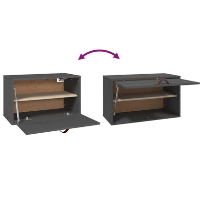 Pensile Grigio 60x30x35 cm in Legno Massello di Pino | homemem39