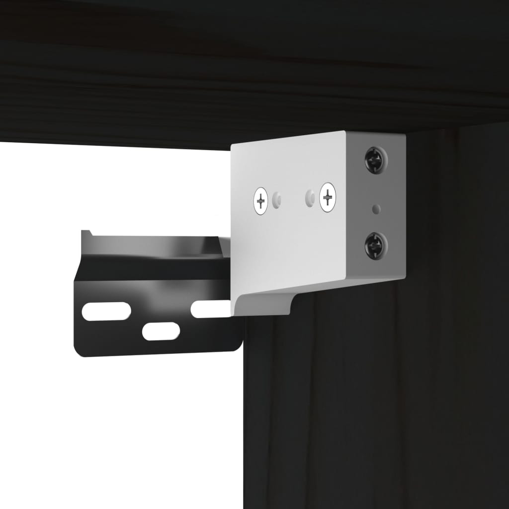 Pensile Nero 60x30x35 cm in Legno Massello di Pino