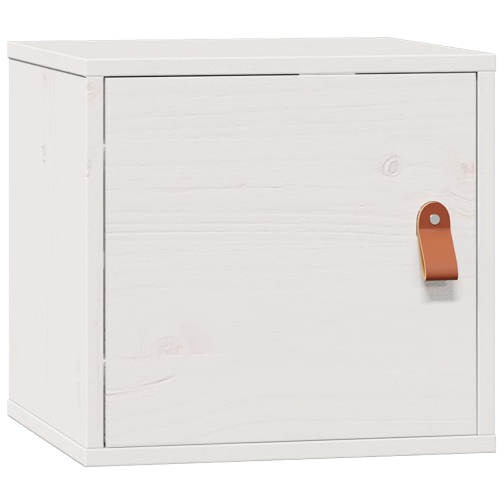 Pensili 2pz Bianchi 31,5x30x30 cm in Legno Massello di Pino | homemem39