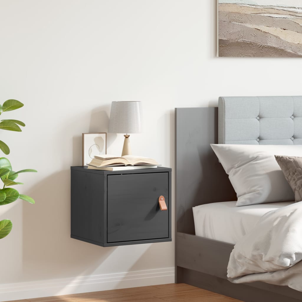Pensile Grigio 31,5x30x30 cm in Legno Massello di Pino | homemem39