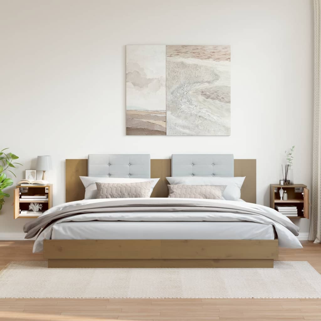 Pensili 2pz Marrone Ambra31,5x30x30cm in Legno Massello di Pino