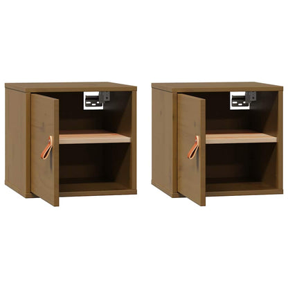 Pensili 2pz Marrone Ambra31,5x30x30cm in Legno Massello di Pino