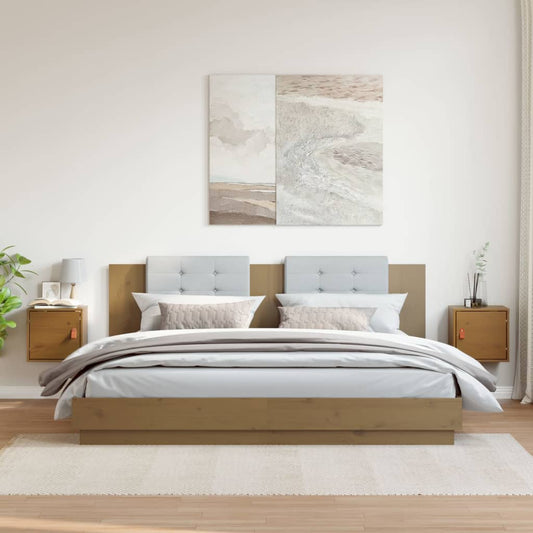 Pensili 2pz Marrone Ambra31,5x30x30cm in Legno Massello di Pino