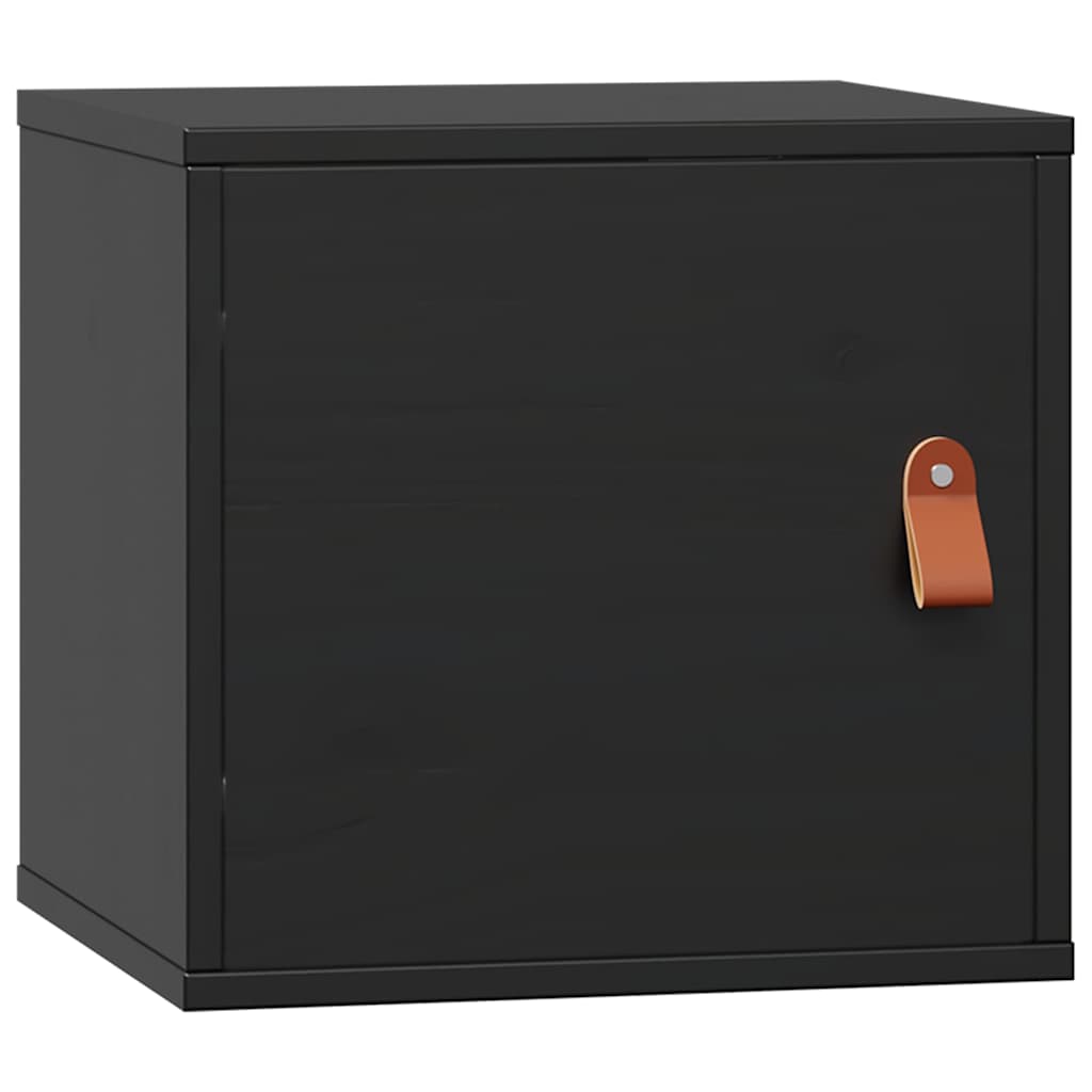 Pensili 2pz Neri 31,5x30x30 cm in Legno Massello di Pino