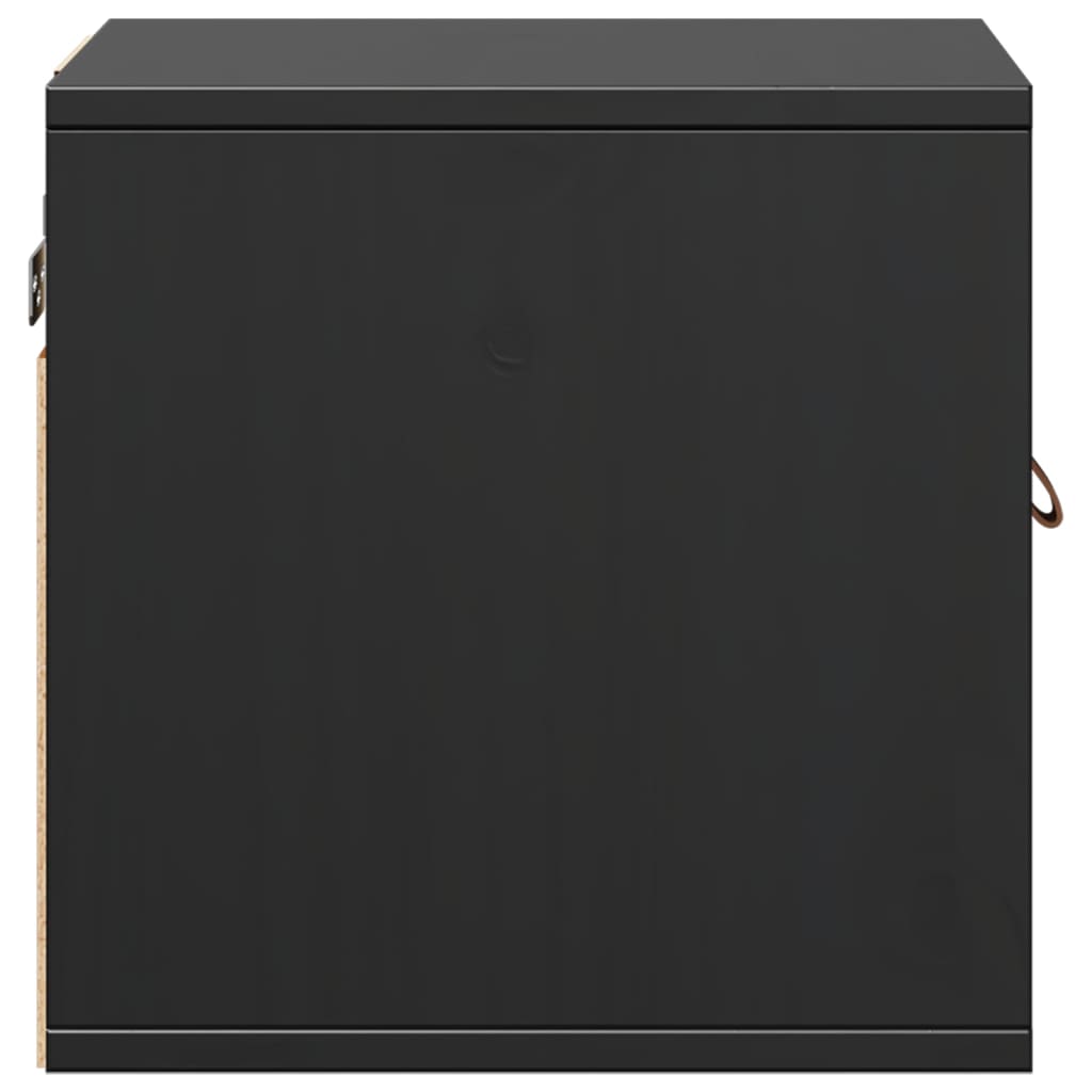 Pensili 2pz Neri 31,5x30x30 cm in Legno Massello di Pino - homemem39