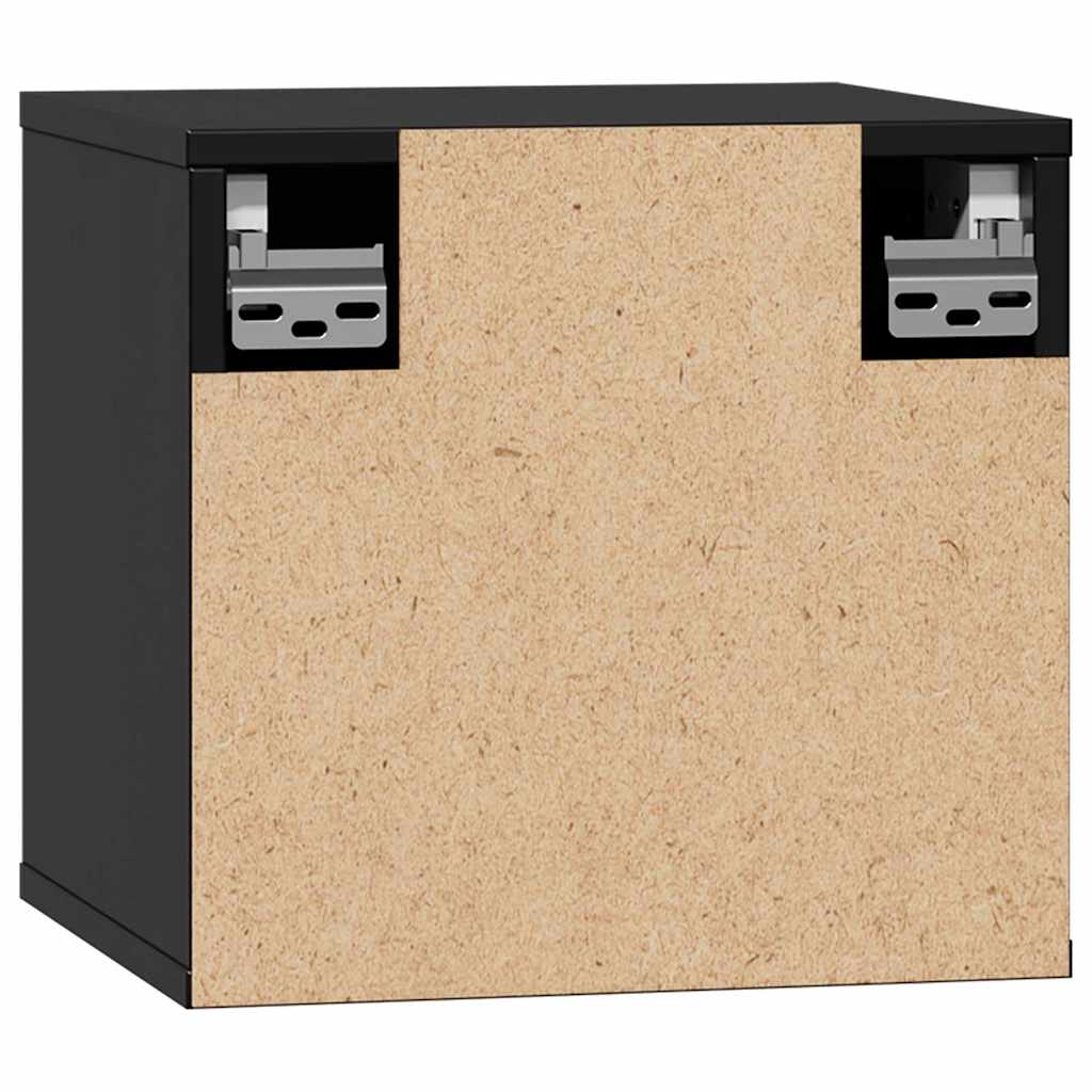 Pensili 2pz Neri 31,5x30x30 cm in Legno Massello di Pino