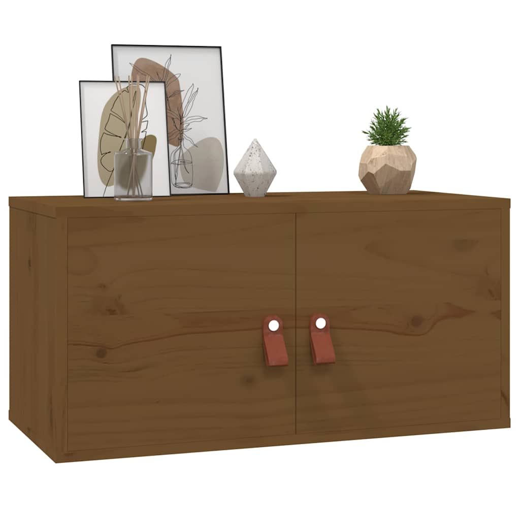 Pensili 2 pz Marrone ambra 60x30x30cm in Legno Massello di Pino