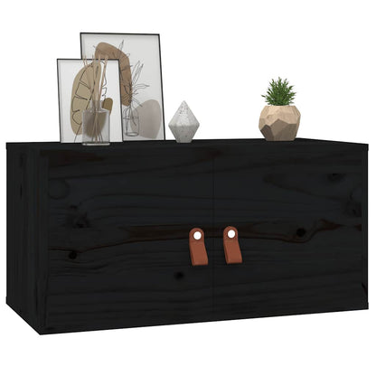 Pensili 2 pz Neri 60x30x30 cm in Legno Massello di Pino | homemem39