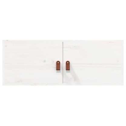 Pensile Bianco 80x30x30 cm in Legno Massello di Pino | homemem39