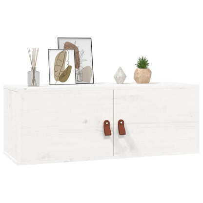 Pensile Bianco 80x30x30 cm in Legno Massello di Pino | homemem39