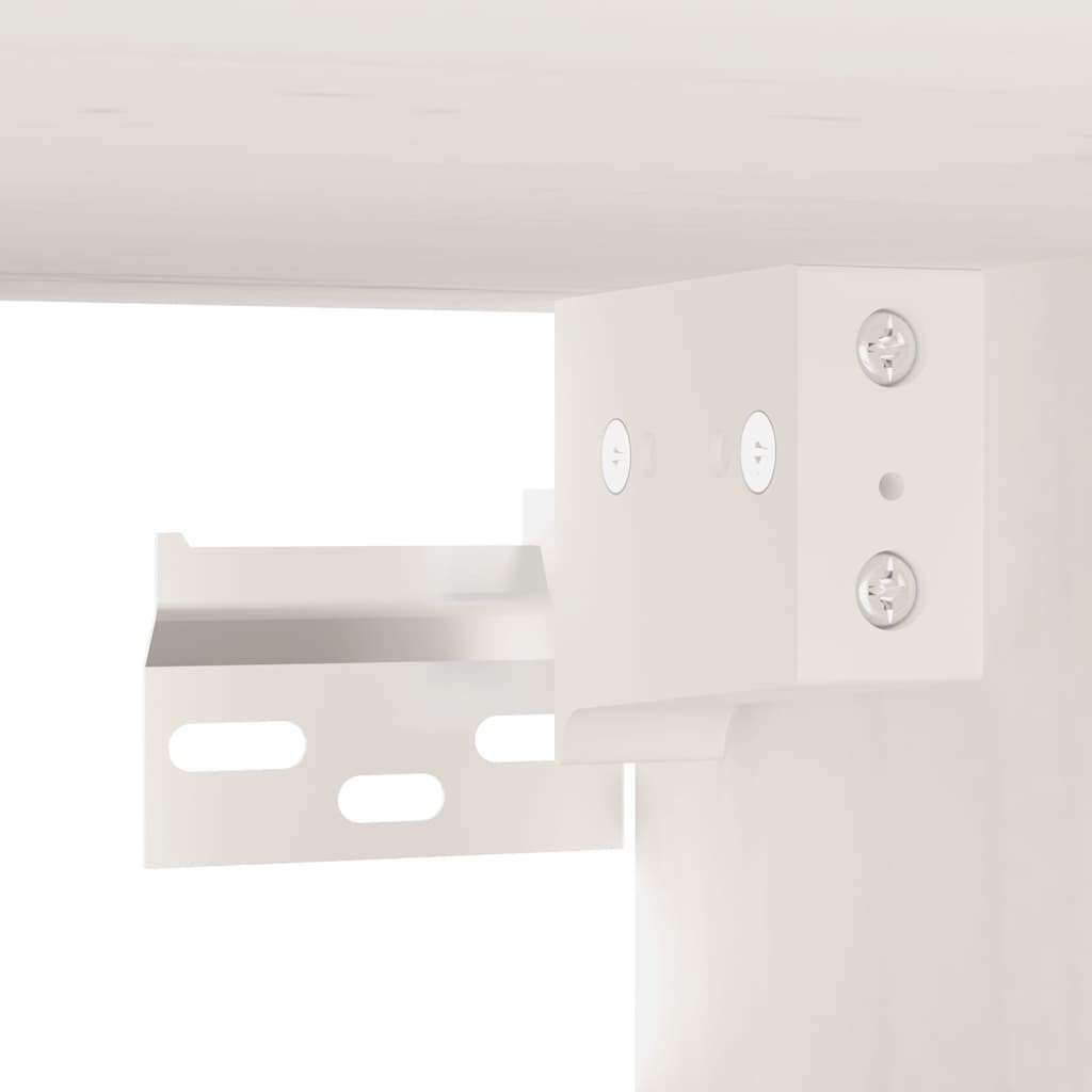 Pensile Bianco 80x30x30 cm in Legno Massello di Pino | homemem39