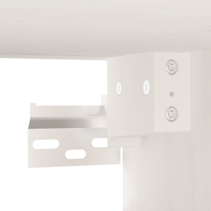 Pensile Bianco 80x30x30 cm in Legno Massello di Pino | homemem39