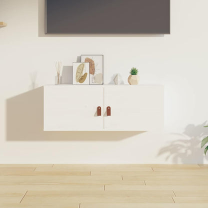 Pensile Bianco 80x30x30 cm in Legno Massello di Pino | homemem39