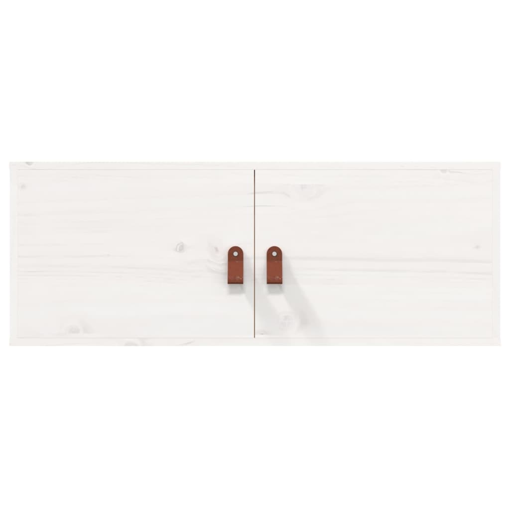 Pensili 2 pz Bianchi 80x30x30 cm in Legno Massello di Pino | homemem39