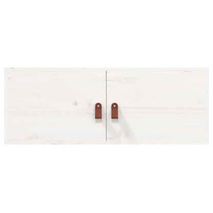 Pensili 2 pz Bianchi 80x30x30 cm in Legno Massello di Pino | homemem39