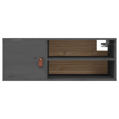 Pensili 2 pz Grigi 80x30x30 cm in Legno Massello di Pino | homemem39