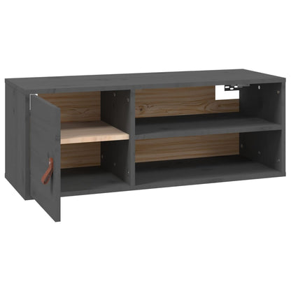 Pensili 2 pz Grigi 80x30x30 cm in Legno Massello di Pino | homemem39
