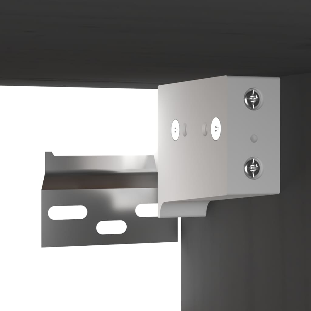 Pensili 2 pz Grigi 80x30x30 cm in Legno Massello di Pino | homemem39