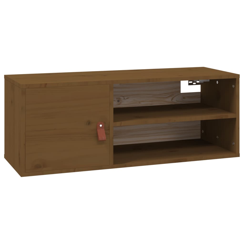 Pensili 2 pz Marrone ambra 80x30x30cm in Legno Massello di Pino