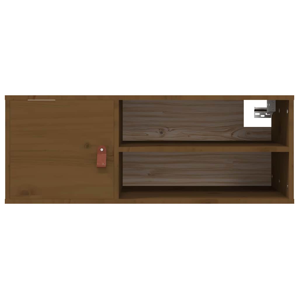 Pensili 2 pz Marrone ambra 80x30x30cm in Legno Massello di Pino