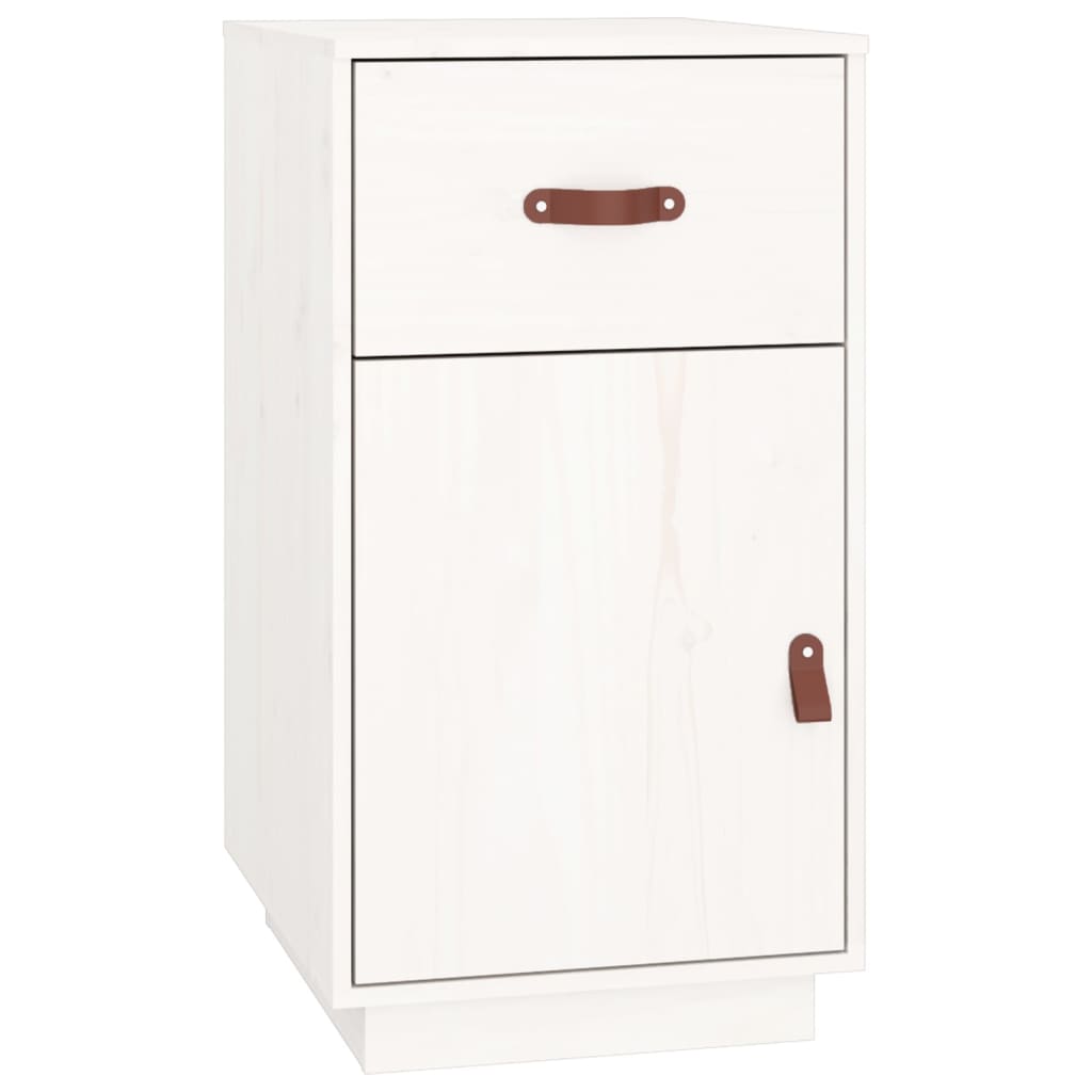 Armadietto da Scrivania Bianco 40x50x75 cm Legno Massello Pino - homemem39