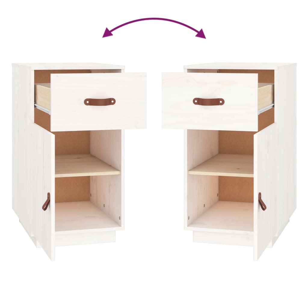 Armadietto da Scrivania Bianco 40x50x75 cm Legno Massello Pino - homemem39