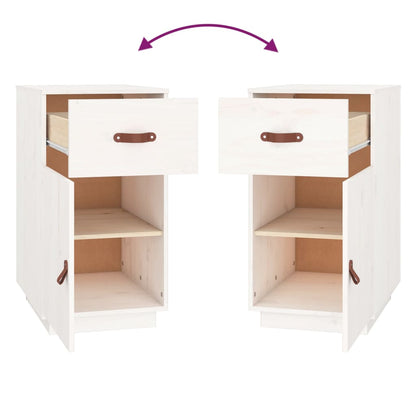 Armadietto da Scrivania Bianco 40x50x75 cm Legno Massello Pino - homemem39