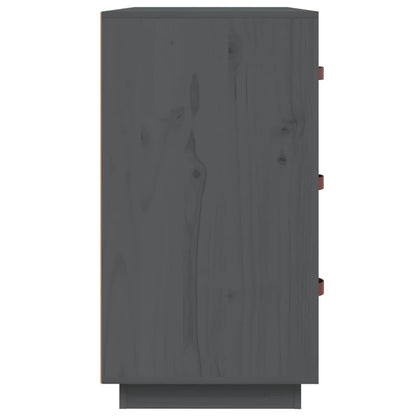 Credenza Grigia 80x40x75 cm in Legno Massello di Pino - homemem39