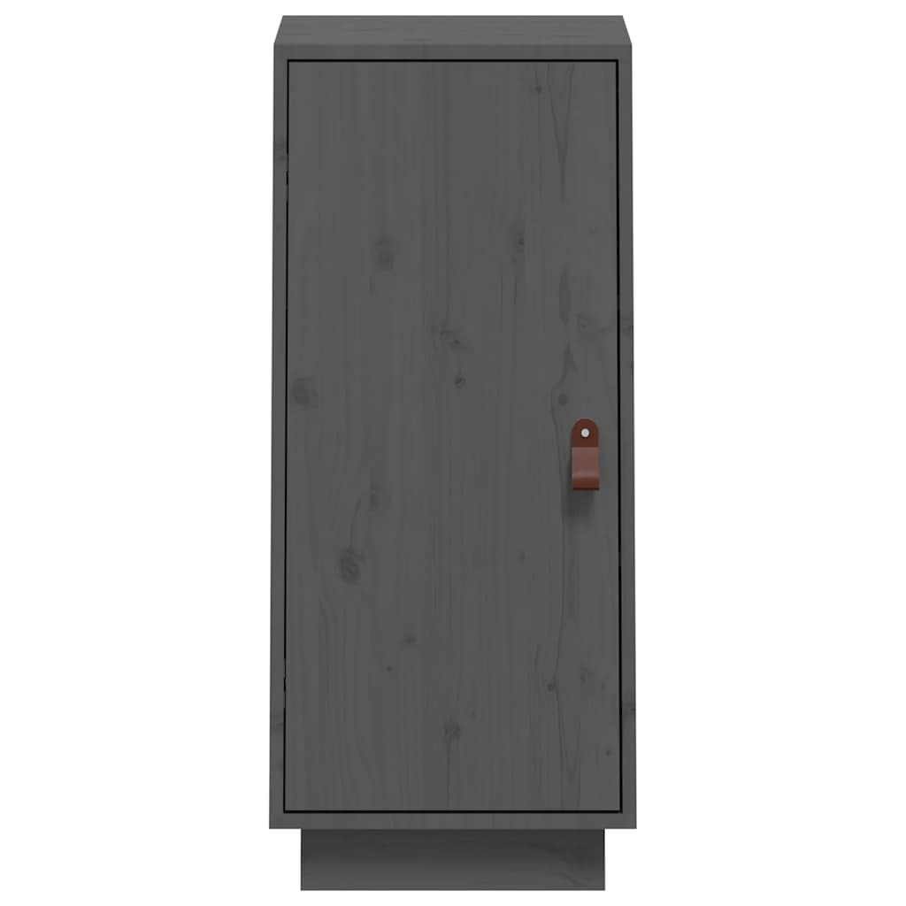 Credenza Grigia 34x40x75 cm in Legno Massello di Pino - homemem39