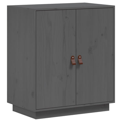 Credenza Grigia 65,5x40x75 cm in Legno Massello di Pino - homemem39